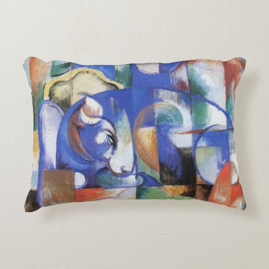 Ling Bull by Franz Marc, Cubism Artヴィンテージ アクセントクッション (正面)