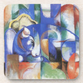 Ling Bull by Franz Marc, Cubism Artヴィンテージ コースター (正面)