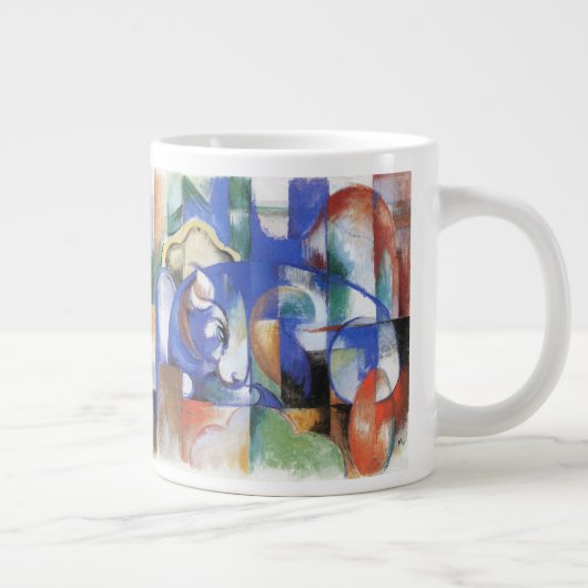 Ling Bull by Franz Marc, Cubism Artヴィンテージ ジャンボコーヒーマグカップ (右)