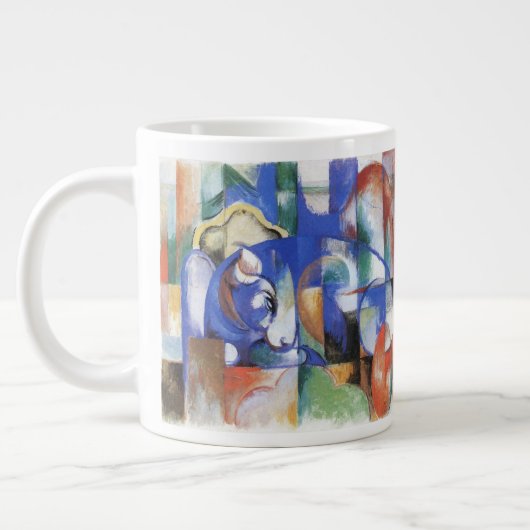 Ling Bull by Franz Marc, Cubism Artヴィンテージ ジャンボコーヒーマグカップ (左)