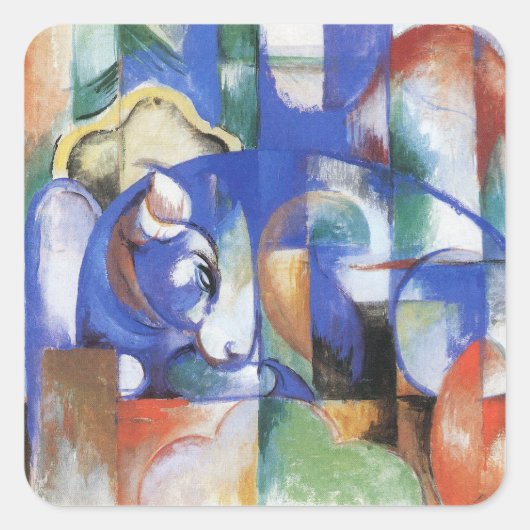 Ling Bull by Franz Marc, Cubism Artヴィンテージ スクエアシール (正面)
