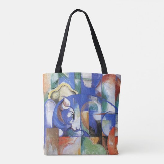 Ling Bull by Franz Marc, Cubism Artヴィンテージ トートバッグ (裏面)