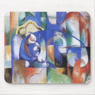Ling Bull by Franz Marc, Cubism Artヴィンテージ マウスパッド