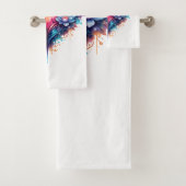 Linge de bain cœur artistique coloré バスタオルセット (インサイチュ)