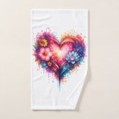 Linge de bain cœur artistique coloré バスタオルセット (ハンドタオル)