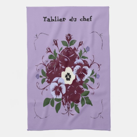 Linge de Cuisine Bouquet de Violettes キッチンタオル (縦)