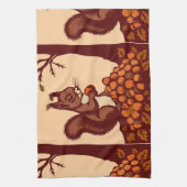 🐿️ Linge de Cuisine Écureuil d'Automne – Torchon  キッチンタオル (縦)