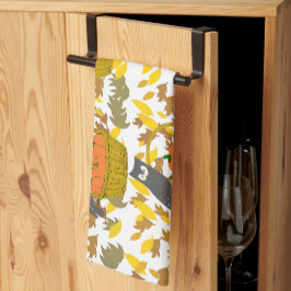 Linge de Cuisine Hiboux et Récolte キッチンタオル