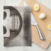 Linge De Cuisine Skullmoji Vintage キッチンタオル (四つ折り)