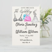 Lingerie Party with dress wedding 招待状 (スタンド正面)