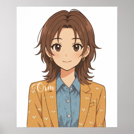 LingOrm, Orm Kornaphat Anime Illustration ポスター (正面)