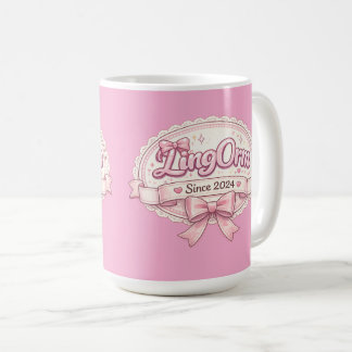 LingOrm Since 2024 Coquette Ribbon Badge コーヒーマグカップ