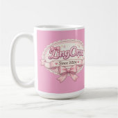LingOrm Since 2024 Coquette Ribbon Badge コーヒーマグカップ (左)