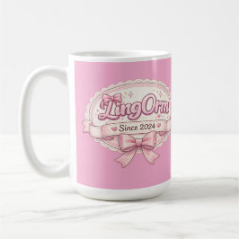 LingOrm Since 2024 Coquette Ribbon Badge コーヒーマグカップ