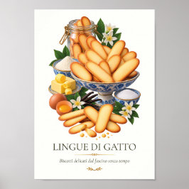 Lingue di Gatto – Vintage Italian Dessert ポスター