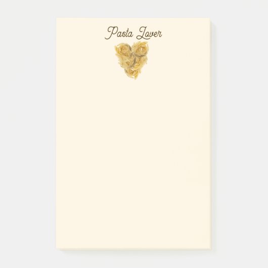Linguine Heart Pasta Lover Custom Text ポストイット (正面)