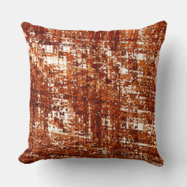 Linhas cruzadas e entalhe de quadrados enferrujado クッション