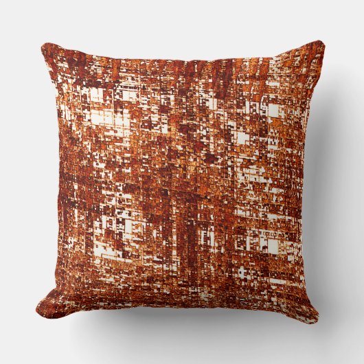 Linhas cruzadas e entalhe de quadrados enferrujado クッション (正面)