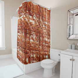 Linhas cruzadas e entalhe de quadrados enferrujado シャワーカーテン