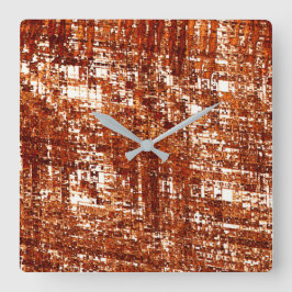 Linhas cruzadas e entalhe de quadrados enferrujado スクエア壁時計