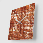 Linhas cruzadas e entalhe de quadrados enferrujado スクエア壁時計 (傾斜)