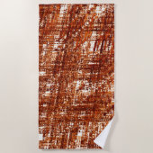 Linhas cruzadas e entalhe de quadrados enferrujado ビーチタオル (正面)