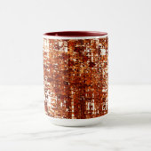 Linhas cruzadas e entalhe de quadrados enferrujado マグカップ (中央)