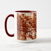 Linhas cruzadas e entalhe de quadrados enferrujado マグカップ (左)