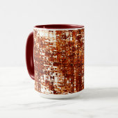 Linhas cruzadas e entalhe de quadrados enferrujado マグカップ (正面左)