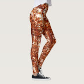 Linhas cruzadas e entalhe de quadrados enferrujado レギンス (右)