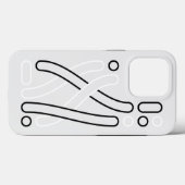 Linienmuster schwarz weiß grau iPhone Hülle Case-Mate iPhoneケース (裏面 (横))
