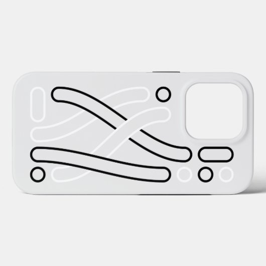 Linienmuster schwarz weiß grau iPhone Hülle Case-Mate iPhoneケース (裏面 (横))