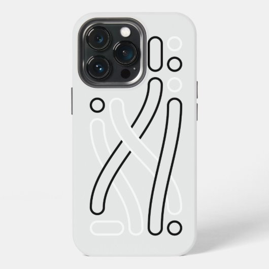 Linienmuster schwarz weiß grau iPhone Hülle iPhoneケース (裏面)