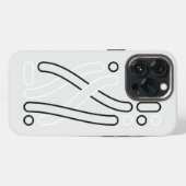 Linienmuster schwarz weiß grau iPhone Hülle iPhoneケース (裏面横)