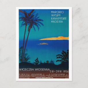 Linja Gdynia Ameryka Poland Vintage Poster ポストカード