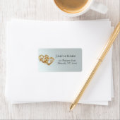 Linked Gold Hearts Return Address ラベル (インサイチュ)