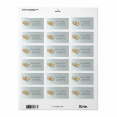 Linked Gold Hearts Return Address ラベル (フルシート)