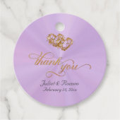 Linked Hearts Calligraphy - Lavender/Gold フェイバータグ (正面)