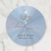 Linked Hearts Calligraphy - Pastel Blue /Silver フェイバータグ (正面)