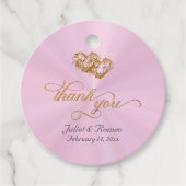 Linked Hearts Calligraphy - Pastel Pink/Gold フェイバータグ (正面)