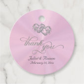 Linked Hearts Calligraphy - Pastel Pink /Silver フェイバータグ (正面)