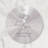 Linked Hearts Calligraphy - White Pearl/Silver フェイバータグ (正面)