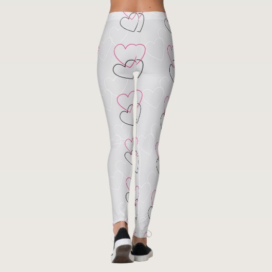 Linked Hearts: Minimalist Outline Leggings レギンス (裏面)