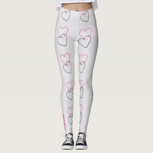 Linked Hearts: Minimalist Outline Leggings レギンス (正面)