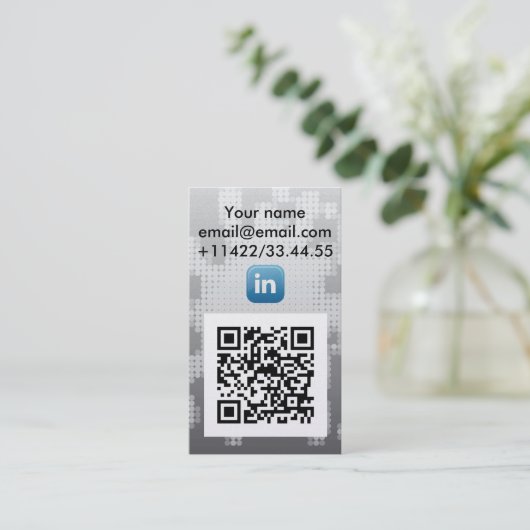 linked in qr-code 名刺 (スタンド正面)