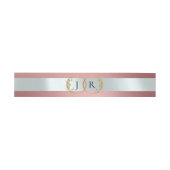 Linked Leaf Monogram - Rose Gold 招待状ベリーバンド (フラット)