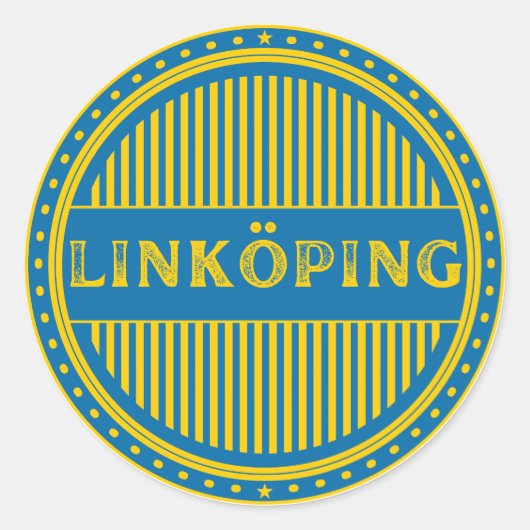 Linköping City Pride Emblem – Swedish Identity ラウンドシール (正面)