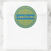 Linköping City Pride Emblem – Swedish Identity ラウンドシール (バッグ)