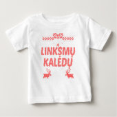 Linksmu Kaleduリトアニアのメリークリスマスギフト ベビーTシャツ (正面)