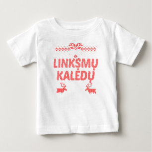 Linksmu Kaleduリトアニアのメリークリスマスギフト ベビーTシャツ